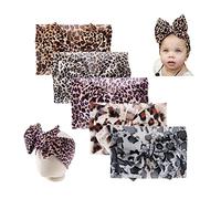 Nishine Lot de 5 bandeaux élastiques pour bébé fille Motif léopard