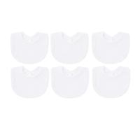 Nishine Lot de 6 Bavoirs Bébé en Mousseline de Coton Absorbant - Anti-Salive & Poussée Dentaire (Blanc - Lot de 6)