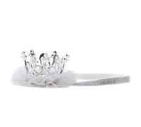 Nishine princesse jeune enfant tiaras bébé élastique fête d'anniversaire couronne bandeau photo prop cadeau(Argent)