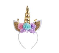 Nishine Serre-tête licorne avec oreilles de chat - Parfait pour les fêtes - Doré