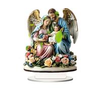 Nishiyuenyi 2D Sacred Family Decoration Desk Ornement Collecte de Décoration Acrylique Plate Religieuse pour Le Bureau de Classe