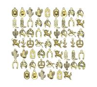 Nishiyuenyi 60 Breloques de Cow-boy Occidental pour L'artisanat, Les Chapeaux, Les Fers à Cheval, Décoratifs, Rétro, pour La Fabrication de Bijoux, or