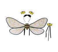 Nishiyuenyi Ailes d'abeille avec bandeau, accessoire de déguisement, mignon de déguisement d'abeille, Ensemble de 3 Pièces En or Noir