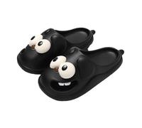 Nishiyuenyi Big Eyed Dog Slippers Summer Casual Hole Chaussures pour Le Cadeau D'anniversaire de La Salle de Bain, Noir 40 à 41