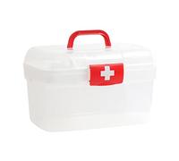 Nishiyuenyi Boîte de Rangement Secours Conteneur Grand Volume Organisateur Multifonction avec Plateau Détachable et Poignée Adaptée Au Camping Famille Bureau,
