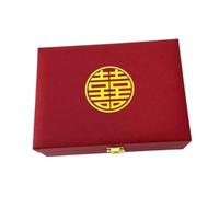 Nishiyuenyi Coffret à Bijoux en Velours Fin avec Fermeture Sécurisée et Détails Traditionnels, 18,5 Cm X 1, Personnages du Bonheur