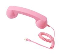 Nishiyuenyi Combiné Téléphonique Rétro avec Prise Jack USB-C, et Haut-Parleur. Fabriqué en Polypropylène Résistant pour Une Utilisation Mobile et, Rose