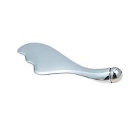 Nishiyuenyi Eye Massage Stick Applicateur Crème Massage Facial Stick Gua Sha Roller Manuel Zinc Alliage Portable Adapté pour Femmes Soin Du Visage Maison Gym Bure, Argent