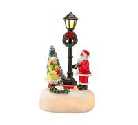 Nishiyuenyi Figurine de Noël Accessoire de Village Lampadaire Éclairé Objet Décoratif Pièce de Collection avec Apparence Vive Adaptée pour La Décoration de Table, Style A