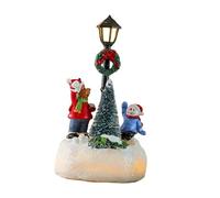 Nishiyuenyi Figurine de Noël Accessoire de Village Lampadaire Éclairé Objet Décoratif Pièce de Collection avec Apparence Vive Adaptée pour La Décoration de Table, Style C