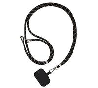 Nishiyuenyi Lanière Smartphone Universelle Support Téléphone Cordon Amovible Sangle Longueur Réglable Polyester Adaptée pour Adolescents Shopping Loisirs, Noir Doré Noir