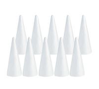 Nishiyuenyi Lot de 10 cônes en Mousse pour travaux manuels, décorations d'arbres en Mousse, cônes en polystyrène pour Festival, Vacances, Peinture, Bricolage, 7 Cm X 3.6 Cm
