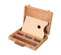 Nishiyuenyi Mallette de Rangement pour Fournitures d'artiste, Mallette à Outils d'art, boîte de Rangement d'art en Bois pour pinceaux, Crayons Pastel, 32cmx24cmx7.5cm