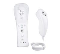 Nishiyuenyi Manette de Jeu Gestuelle avec Contrôle Bluetooth, Télécommande, Contrôle de Mouvement et Accessoires Nunchuck. Fournie avec Une Housse en Silicone et, Blanc