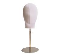 Nishiyuenyi Mannequin Tête Présentoir Écharpe Chapeau Tissu et Acier Inoxydable Utilisation Polyvalente Convient pour Boutique Salon Maison Taille, or