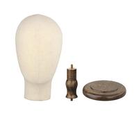 Nishiyuenyi Mannequin Tête Présentoir Perruque Support Modèle Faceless Bois Tissu Base Résistante Ergonomique Installation Simple pour Salon Professionnels Maison, base marron foncé