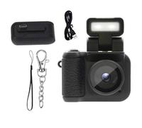 Nishiyuenyi Mini Appareil Photo Numérique Compact avec Boîtier Rétro Robuste En Polypropylène, Autofocus, Six Filtres Photo, Format de Poche Pratique pour Les Act, Noir