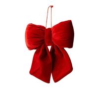 Nishiyuenyi Nœud de Noël Ornement Ruban Décoration Guirlande Velours Rouge Suspension Pratique Finition Délicate Adapté à La Décoration D'Appartement Réception de, S