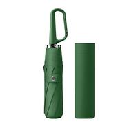Nishiyuenyi Parapluie pliable portable avec boucle à anneaux, parapluie de pour randonnée, camping en plein air, Vert