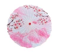 Nishiyuenyi Parasol Chinois en Soie, Parapluie en Papier, Manche en Bois, Motif Floral, pour Femme, Fait Main, Imperméable, Idéal pour Les Photos de Mariage et Au, Style C