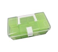 Nishiyuenyi Petite Boîte de Rangement pour Perles, 32 Compartiments, en Polypropylène Transparent, Rectangulaire, avec Couvercle. Idéale pour Bijoux et AUT, Vert