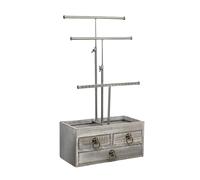 Nishiyuenyi Présentoir à Bijoux Support Carte Boucles D'Oreilles Organisateur Collier Bracelet Métal Bois Grande Capacité Rangement Stable Adapté Aux Femmes Fille, Style F