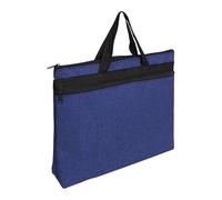Nishiyuenyi Sac de Documents Porte-dossiers Organiseur Zippé Mallette Pochette Tissu Oxford avec Poignée Résistante Adapté Aux Déplacements Professionnels Bureau, Bleu Foncé 38x7x30cm
