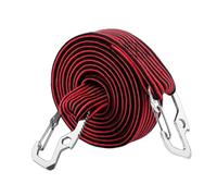 Nishiyuenyi Sangle Élastique Réglable Attache Valise Corde Crochet Métal Bande Nylon Cœur Latex pour Fixer Bagages Vélo Camping Déménagement, Rouge Noir 2m