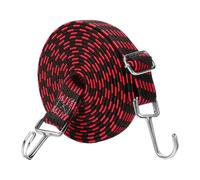 Nishiyuenyi Sangle Élastique Réglable Attache Valise Corde Crochet Métal Bande Nylon Cœur Latex pour Fixer Bagages Vélo Camping Déménagement, Rouge Noir 5m