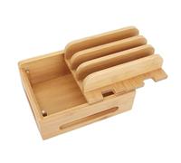 Nishiyuenyi Station de Multi Appareils Organisateur Téléphone Support Tablette Boîte Rangement Câbles Bois Fonction Gestion Câbles Convient pour Famille