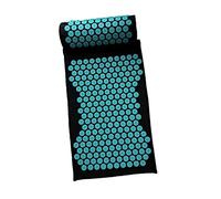 Nishiyuenyi Tapis D'acupression avec Coussin de Massage, Tapis de, Tapis de Relaxation, Tapis de Corps Shiatsu avec Oreiller En Coton pour Le Bureau Ou L, Noir