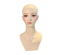 Nishiyuenyi Tête mannequin pour perruque féminine, présentoir robuste et portable, cou complet, idéal pour présenter des bandeaux et accessoires pour cheveux.