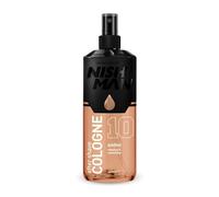 NISHMAN Aftershave Cologne 10 - Amber 400ml - Lotion Après-Rasage Rafraîchissante pour Hommes - Parfum de Vanille, Bois de Santal, Notes Fruitées & Florales - Cologne Après-Rasage Homme