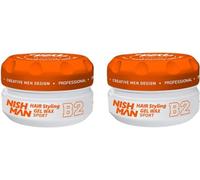 Nishman B2 Lot de 2 flacons de cire brillante pour cheveux 150 ml