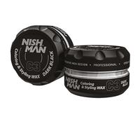 NISHMAN Cire Colorante C3 - Dark Black 100g - Coloration Temporaire Instantanée, Coiffage et Fixation Pour Tous Types de Cheveux - Fixation Longue Durée et Finition Brillante