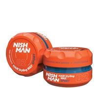 NISHMAN Cire de Coiffage pour Hommes 02 - Sport 150g - Parfum de Fruits Tropicaux - Fini Brillant Naturel - Tenue Forte - Gel pour Cheveux Aqua Wax - Contrôle et Définition Longue Durée