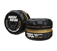 NISHMAN Cire de Coiffage pour Hommes 07 - Gold One 150g - Parfum Gold One - Fini Brillant Naturel - Tenue Forte - Gel pour Cheveux Aqua Wax - Contrôle et Définition Longue Durée