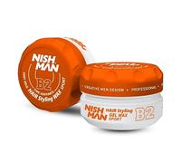 NISHMAN Gel Cire Aqua pour Hommes B2 - Sport 150g - Parfum Fruits Tropicaux - Fini Brillant Naturel - Tenue Ultra Forte - Contrôle et Définition Longue Durée