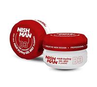 NISHMAN Gel Cire Aqua pour Hommes B3 - Flaming 150g - Parfum Mangue - Fini Brillant Naturel - Tenue Ultra Forte - Contrôle et Définition Longue Durée