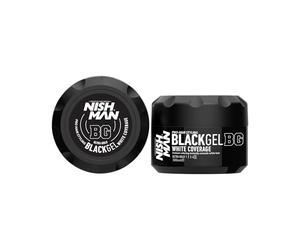 NISHMAN Gel Noir Couverture Blanche 300ml - Solution Instantanée pour Cacher les Cheveux Blancs et Gris avec une Couleur Noire Intense pour un Aspect Naturel