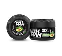 NISHMAN Gommage Visage - Avocat 300ml - Soin Exfoliant Pour Hommes - Élimine Les Cellules Mortes, Nettoie en Profondeur et Assure un Teint Frais, Doux et Éclatant