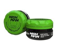 NISHMAN M2 Cire Coiffante - Matte Clay Wax Keratin 100g - Finition Mate, Fixation Forte, Apporte du Volume & de la Texture aux Cheveux