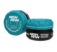 Nishman Hair Styling Matte Wax 100g - Longue Durée, Tenue Forte et Finition Mate - Cire Capillaire Parfaite pour le Style et la Texture (100 g (Lot de 1), M4 - Finition Mat Tenue Très Élevée)