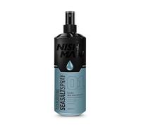 NISHMAN Spray au Sel Marin 01 - Keratin & Aloe Vera 200ml - Pour Texture & Volume, Effet Cheveux de Plage Naturel - Finition Mate & Tenue Flexible - Idéal pour Tous Types de Cheveux