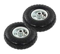 Nishore Roue de Diable 2 pcs Caoutchouc 4.10/3.50-4 Pneu en Caoutchouc et Jante en métal Noir et argenté