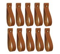 NISHZHU Lot de 10 crochets muraux en cuir synthétique pour tringle à rideaux DIY Boho