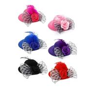 NISHZHU Lot de 6 chapeaux de poulet assortis pour poules, costumes pour poules, chapeaux pour poules, petits chapeaux, petits chapeaux pour animaux, durables