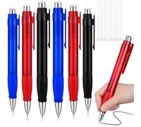 NISHZHU Lot de 6 grands stylos à bille Jumbo avec recharges - Stylo à bille extra large - Encre noire - Stylo à bille géant - Grande taille - Rétractable