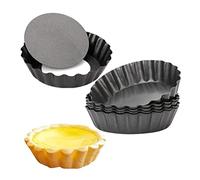 NISHZHU Lot de 6 moules à œufs et 3 mini moules à tartelettes avec fond amovible