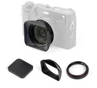 NiSi JetMag Pro Fuji X100 Series Lens Hood Kit (Black) - NC UV Filter + 49mm Filter Adapter with Magnetic Square Lens Hood & Magnetic Cap - Fits Fujifilm X100VI, X100V, X100F, X100T, X100S, X100